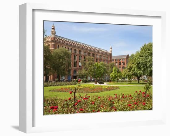 Roses in Bloom in Park Square, Leeds, West Yorkshire, Yorkshire, England, United Kingdom, Europe-Mark Sunderland-Framed Photographic Print