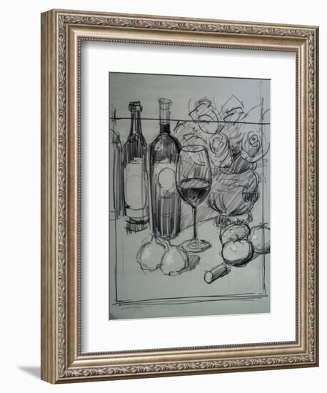 Roses, Italian Wine and Garlic-Nobu Haihara-Framed Giclee Print