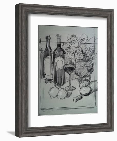 Roses, Italian Wine and Garlic-Nobu Haihara-Framed Giclee Print