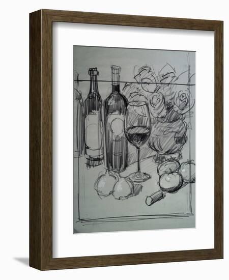 Roses, Italian Wine and Garlic-Nobu Haihara-Framed Giclee Print