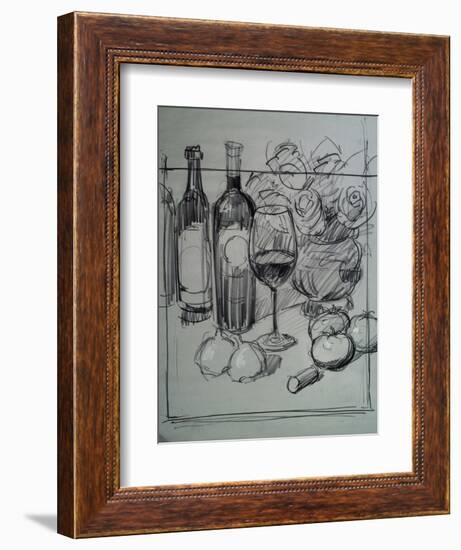 Roses, Italian Wine and Garlic-Nobu Haihara-Framed Giclee Print