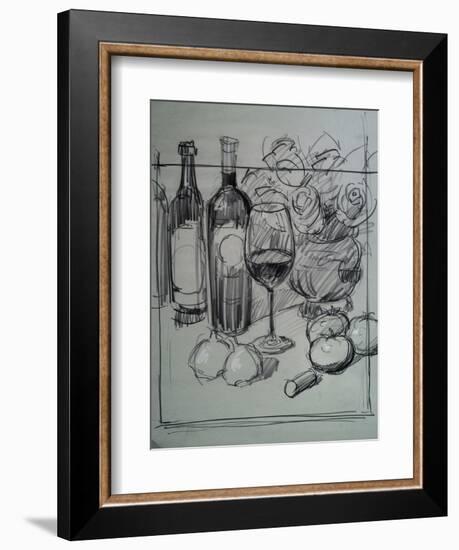 Roses, Italian Wine and Garlic-Nobu Haihara-Framed Giclee Print