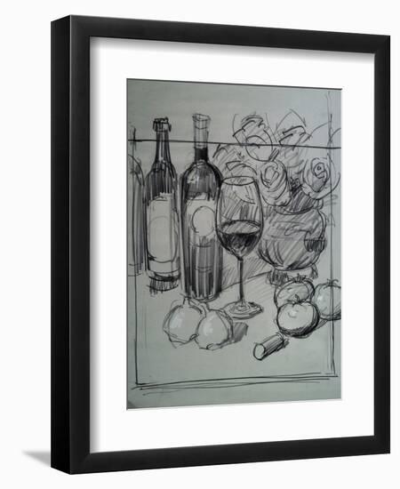 Roses, Italian Wine and Garlic-Nobu Haihara-Framed Giclee Print