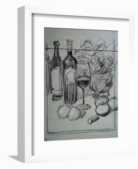 Roses, Italian Wine and Garlic-Nobu Haihara-Framed Giclee Print