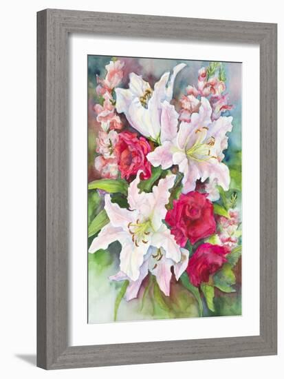 Roses, Lilies and Snapdragons-Joanne Porter-Framed Giclee Print