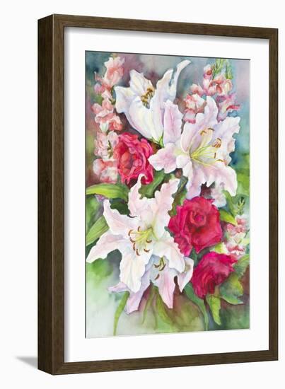 Roses, Lilies and Snapdragons-Joanne Porter-Framed Giclee Print