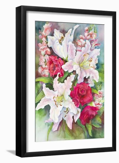 Roses, Lilies and Snapdragons-Joanne Porter-Framed Giclee Print