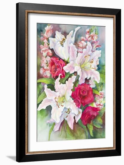 Roses, Lilies and Snapdragons-Joanne Porter-Framed Giclee Print