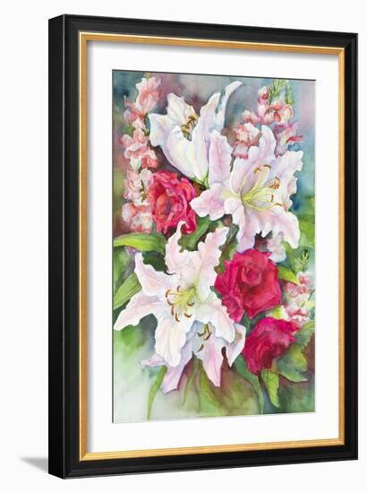 Roses, Lilies and Snapdragons-Joanne Porter-Framed Giclee Print