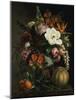 Roses, Magnolia, Peonies, Hollyhocks, Pink Liburnum and Other Flowers in a Greek Red Figure Vase-Johan Laurentz Jensen-Mounted Giclee Print
