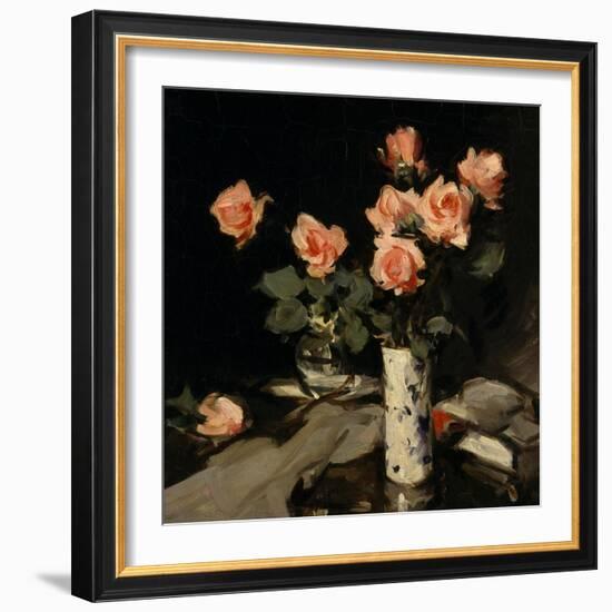 Roses (Oil on Canvas)-Samuel John Peploe-Framed Giclee Print