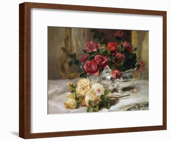 Roses on a Dressing Table-Eugene Henri Cauchois-Framed Giclee Print