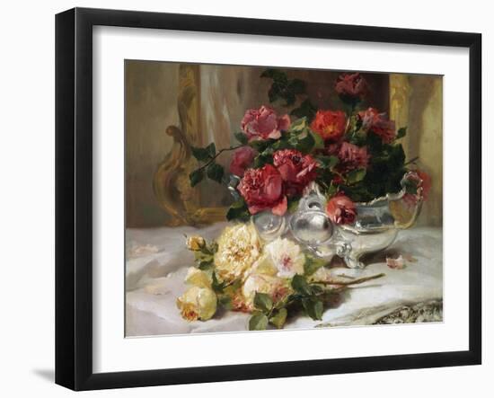 Roses on a Dressing Table-Eugene Henri Cauchois-Framed Giclee Print