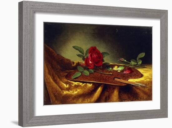 Roses on a Palette, 1880's-Martin Johnson Heade-Framed Giclee Print