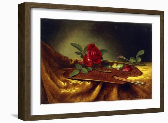 Roses on a Palette, 1880's-Martin Johnson Heade-Framed Giclee Print