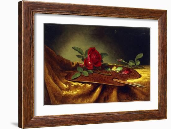 Roses on a Palette, 1880's-Martin Johnson Heade-Framed Giclee Print