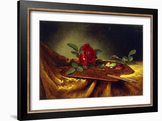 Roses on a Palette, 1880's-Martin Johnson Heade-Framed Giclee Print