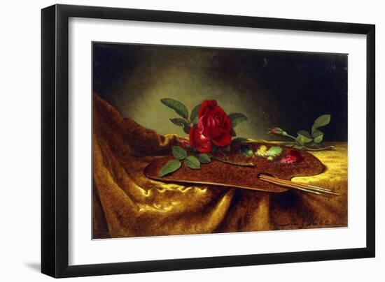 Roses on a Palette, 1880's-Martin Johnson Heade-Framed Giclee Print