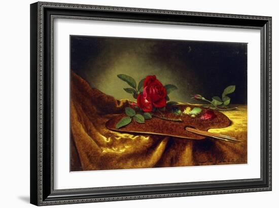 Roses on a Palette, 1880's-Martin Johnson Heade-Framed Giclee Print