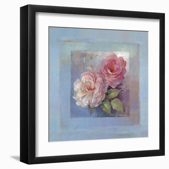 Roses on Blue I-Peter McGowan-Framed Art Print