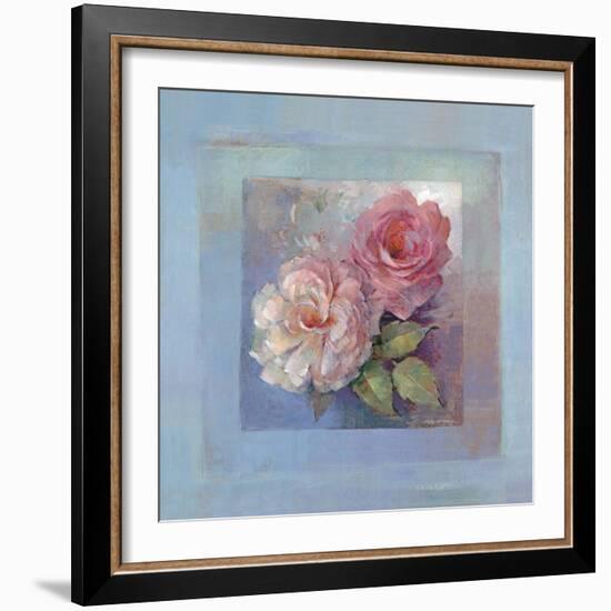 Roses on Blue I-Peter McGowan-Framed Art Print