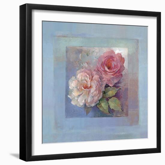 Roses on Blue I-Peter McGowan-Framed Art Print