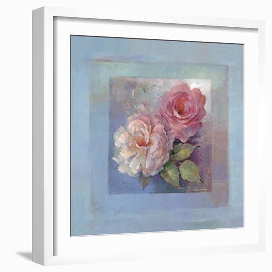 Roses on Blue I-Peter McGowan-Framed Art Print