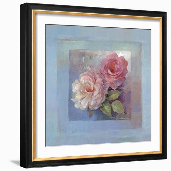 Roses on Blue I-Peter McGowan-Framed Art Print