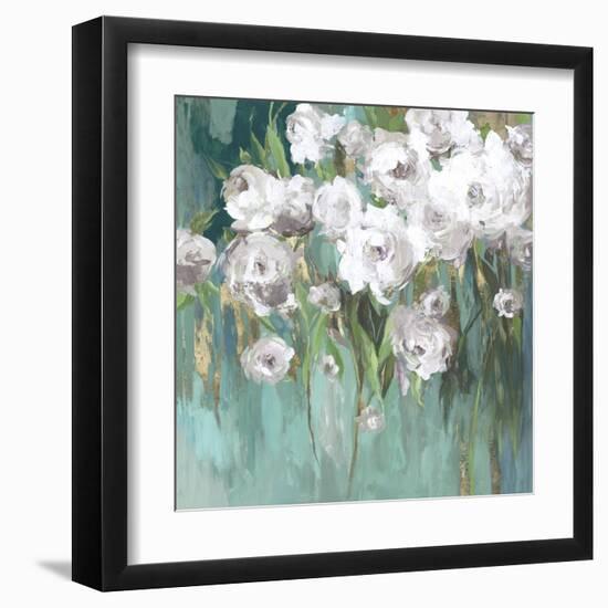 Roses on Teal III-Asia Jensen-Framed Art Print