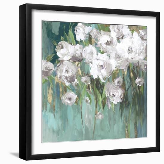 Roses on Teal III-Asia Jensen-Framed Art Print