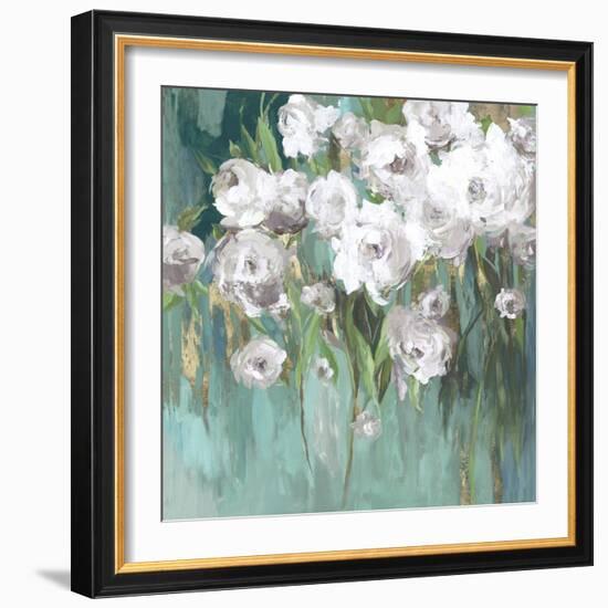 Roses on Teal III-Asia Jensen-Framed Art Print