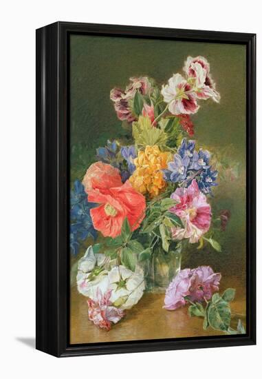 Roses, Poppy and Pelargonia-James Holland-Framed Premier Image Canvas