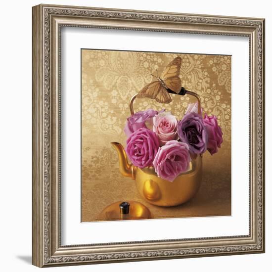 Roses, Teapot and Butterfly-Louis Gaillard-Framed Art Print