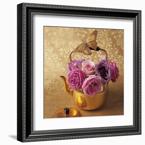 Roses, Teapot and Butterfly-Louis Gaillard-Framed Art Print