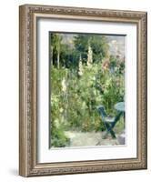 Roses Tremieres (Hollyhocks), 1884-Berthe Morisot-Framed Premium Giclee Print