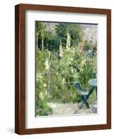 Roses Tremieres (Hollyhocks), 1884-Berthe Morisot-Framed Premium Giclee Print
