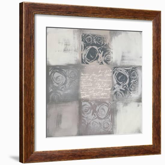 Roses Variation in Grey-Anna Flores-Framed Art Print