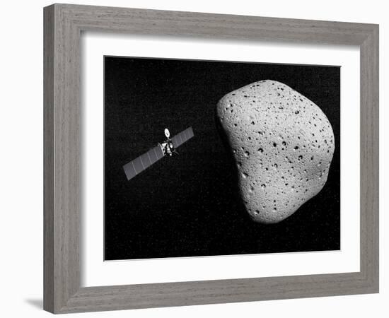 Rosetta Probe and Comet 67P Churyumov-Gerasimenko-null-Framed Art Print