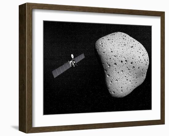 Rosetta Probe and Comet 67P Churyumov-Gerasimenko-null-Framed Art Print