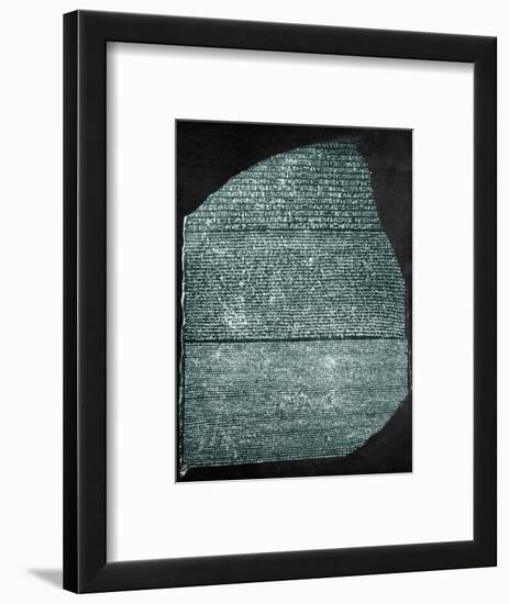 Rosetta Stone (Egypt) Studied by Jean Francois Champollion, Egyptologist, in 1799-null-Framed Photo