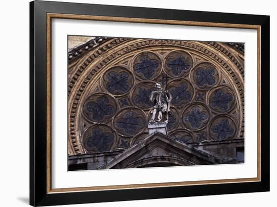 Rosette Above Door of Clock of Primate Cathedral of St Mary, Toledo, Castile-La Mancha, Detail-null-Framed Giclee Print