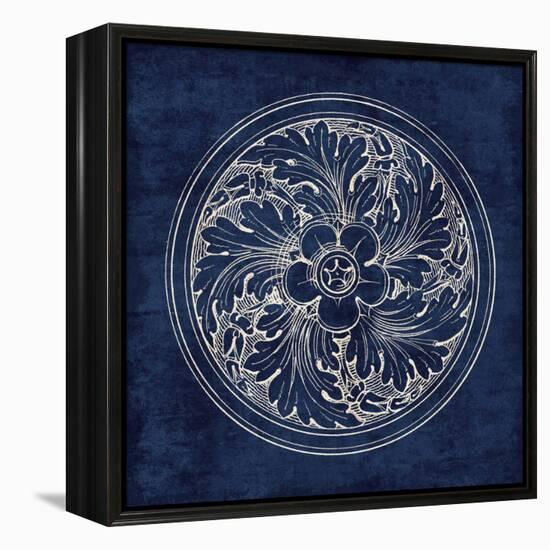 Rosette II Indigo-Wild Apple Portfolio-Framed Stretched Canvas