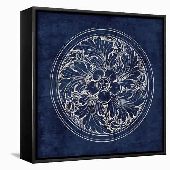 Rosette II Indigo-Wild Apple Portfolio-Framed Stretched Canvas