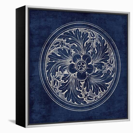 Rosette II Indigo-Wild Apple Portfolio-Framed Stretched Canvas