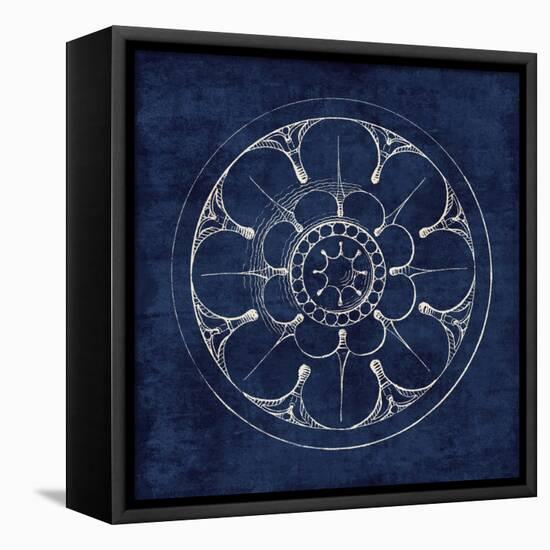 Rosette III Indigo-Wild Apple Portfolio-Framed Stretched Canvas