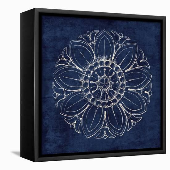 Rosette VII Indigo-Wild Apple Portfolio-Framed Stretched Canvas