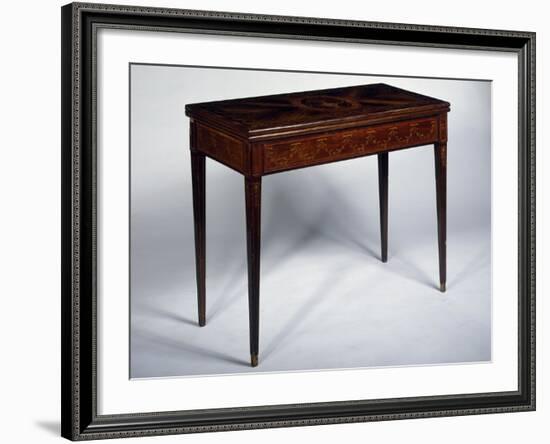 Rosewood Games Table with Inlays, Medallions and Garlands, Spain-null-Framed Giclee Print