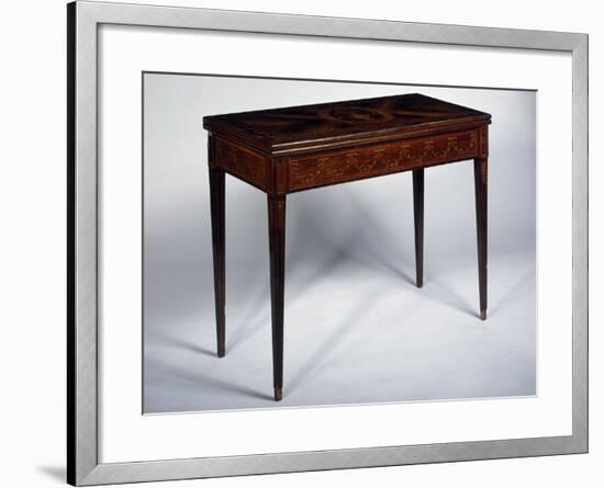 Rosewood Games Table with Inlays, Medallions and Garlands, Spain-null-Framed Giclee Print