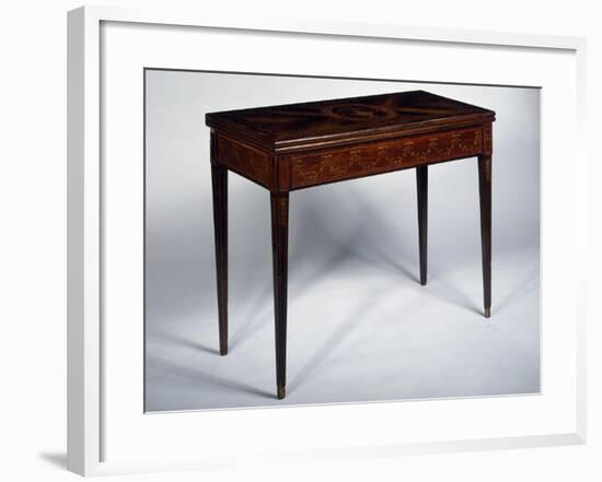 Rosewood Games Table with Inlays, Medallions and Garlands, Spain-null-Framed Giclee Print