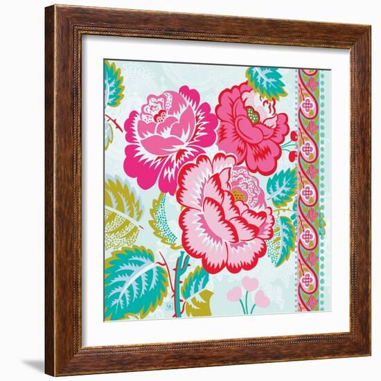 Rosey Florals-Violet Leclaire-Framed Art Print